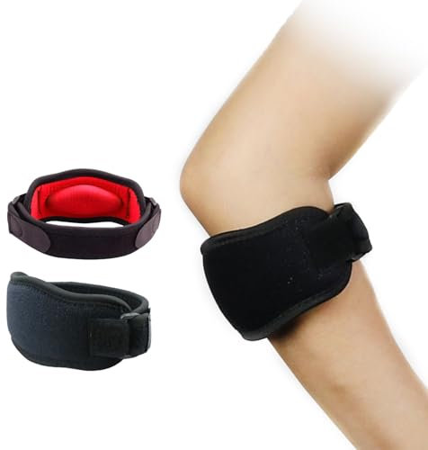 YUBBYSTU 2 Stück Ellenbogen Bandagen für Herren & Damen, Tennis Elbow Support Strap, Einstellbare Tennis Elbow Support Brace mit EVA Kompression Pad