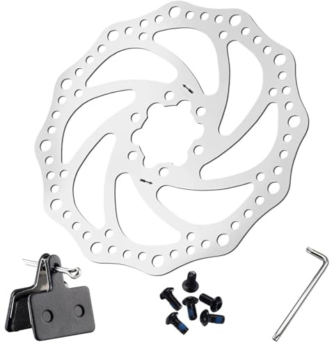 Freno a disco in acciaio inox per freno Shimano SM-RT54, 160 mm, 6 fori, blocco centrale, 1 disco freno per bicicletta + 1 freno per Shimano B01S + 1 strumento a 6 punti per disco freno bicicletta