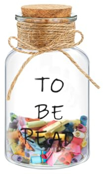 Huipalon To Be Read Jar for Choosing Your Next Book Reading List Jar Book Lover Gifts with 200 Sheets of Blank Paper 13 * 7cm/5.1 * 2.8in
