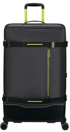 American Tourister URBAN TRACK SPINNER L TSA COATED BLACK/LIME 4 Rad Trolley