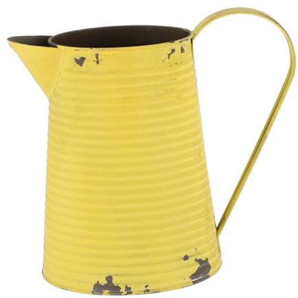 GALPADA Cubo De Flores De Hojalata Florero Amarillo Jarrón Florero Planta Jarra De Granja Jarrón Moderno Jarra Antigua Adornos Verde Azulado Jarrones Antiguos para Flores Planchar Yellow