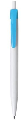 VANDA 100 Penne Personalizzate con Scritta e Logo - Penna in Plastica con Stampa UV a Colori, Idea Personalizzabile Ufficio, Inaugurazioni, Fiere, Gadget Promozionali (Azzurro, 100 Penne)