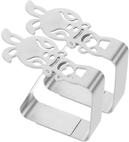 Mobestech 2piezas Sujetamanteles De Acero Inoxidable Pinzas para Mantel Forma De Conejo Sujetadores para Manteles Resistente Fijadores Antideslizantes para Mesa De Fiesta o Picnic