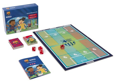Miniland – Brettspiel „Gemeinsam, viel mehr als EIN Verein“ FC Barcelona – Strategie und Teamwork – 3 Schwierigkeitsstufen – Ideal für Kinder und Familien – Offizielle Lizenz Barça