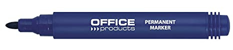 OFFICE PRODUCTS 17071211-01 Permanentmarker Basic / Rundspitze 1-3 mm Strichbreite / Blau / 1 Stück/ Permanent Marker/ Beschriftung von Karton Gummi Metall Glas/ Wasserfest