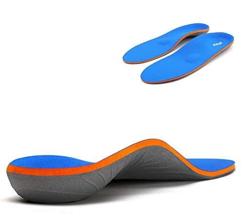 Full Length Metatarsal Arch Support Shock Absorption Orthotic Unisex Insoles for Flat Feet,Plantar Fasciitis,Relieve Foot Soreness,Suitable Athletic,Work Shoes(Size:UK-6,Length:9.87,Blue)