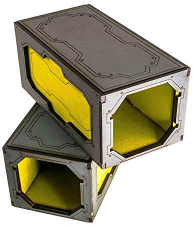 War World Gaming Industry of War Shipping Containers (Set of 2) – Unpainted – 28mm Wargaming Terrain Model Diorama Scenery Sci-Fi Battle Tabletop Warfare Destroyed Wargame