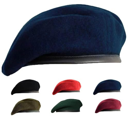 Gajaous Commando Basker militärhatt ullmössor basker för män och kvinnor, flerfärgad armémössor baskermössa, marinblå, one size