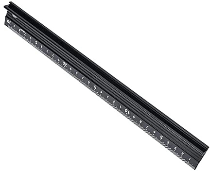 Règle de découpe antidérapante en aluminium pour mesurer le cuir (type L 30 cm)