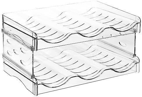 Yiter Wine Rack, 2-Layer Detachable Bottle Storage Organiser for Cupboard, Freezer, Fridge, Acrylic Wine Bottle Organiser for Wine, Beverage, Juice