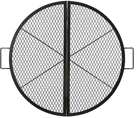 VEVOR Parrilla de Barbacoa Redonda de Acero, Diámetro de 91 cm, Plegable y Portátil, Marca X, Capacidad de Carga de 20 kg, Utensilios para Chimenea, Brasero, Barbacoa, Pícnic, Camping, Jardín, Negro