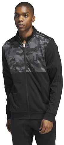 adidas Men's Essentials Camouflage Tricot Track Jacket, Black, Large