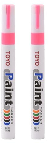 Worparsen Rotuladores de pintura para neumáticos, permanentes, impermeables, para rellenar con tinta, para coche, vehículo, motocicleta, neumáticos, color rosa