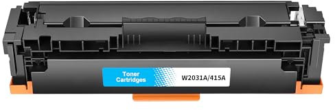 Jhaan 415A Toner (Mit Chip) Kompatible für HP 415A Cyan Tonerkartusche für W2031A Color Laserjet Pro MFP M479fdw Toner M479fnw M479fdn M479dw M454dn M454dw M479 (1er-Pack)