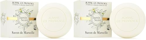 JEANNE EN PROVENCE - Savon Solide Corps & Mains - Parfum Jasmin Secret - Nettoie, Adoucit & Parfume - Savon de Marseille - 95% d'Ingrédients d'Origine Naturelle - Fabriqué en France à Grasse