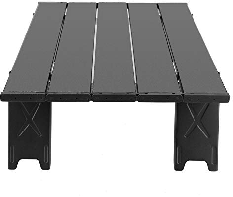 KIMISS Klapptisch Im Freien, Lässig, Tragbar, Aluminium, Mini-A-Um-Legierung, Tische, Grillzelt, Teelicht, Schreibtisch, Camping, Kaffee, A-Um, Schwarz, Picknick, Grill