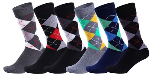 Candid Styles® Pack of 6 Mens Cotton Rich Funky Suit Socks Gents High Impact Comfortable Breathable Casual Smart Design Sock (MN2923, 6-11)