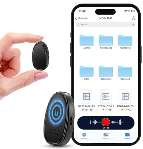 128 GB diktafon miniinspelare med trippel brusreducering röstinspelare, HD 3072 kbps magnetisk inspelningsenhet för föreläsningar, möten, intervjuer, USB-laddningsbar