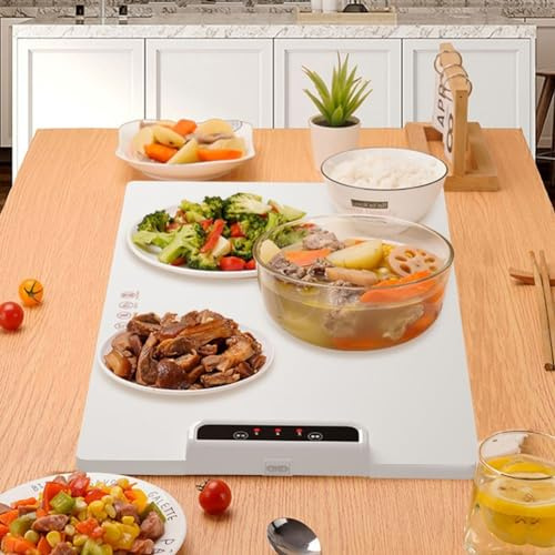 Silicone Cordless Hot Plate Food Warmer Electric Warming Tray with Adjustable Temperature Foldable Warming Tray for Restaurants Parties Events and Home Dinners