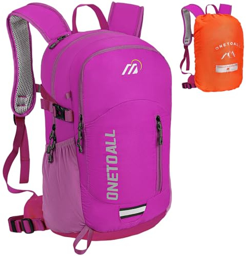 ONETOALL Sac à Dos Randonnée 20L Anti-Vol et Imperméable - Sac à Dos Homme/Femme pour Rando Vélo Voyage ou Travail Ventilation Dos Poids Léger 500g