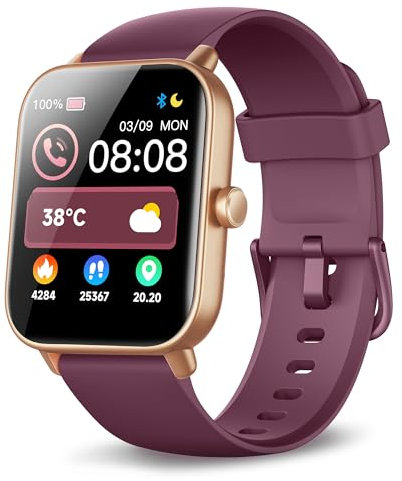 Smart Watch for Men Women, Answer/Make Calls, Smart Watches for Men Women iPhone/Samsung/Android,Alexa Built-in, Heart Rate Sleep SpO2 Monitor,IP68 Waterproof, 100+ Sports-Deep Purple