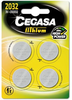 CEGASA CR2032 Lot de 2 Piles Bouton au Lithium