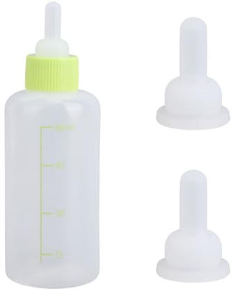 Fukaisu Kitten Bottle Feeding Kit, Professional Kitten Nursing Bottle with Nipple & Cleaning Brush Newborn Pet Feeding Supplies for Baby Cat Puppies Rabbits & Small Animals