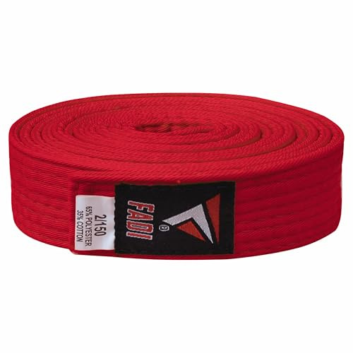 Fadi Sports Martial Arts Karate Belt – Durable Cotton-Polyester Blend, Multi-Stitched Belt for Karate, Taekwondo, Judo & Martial Arts Training and Grading for Adults & Kids