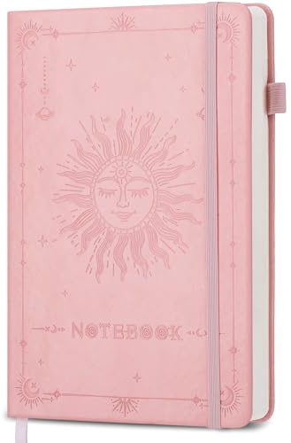 Thboxes Notizbuch A5 Dotted, Hardcover Journal Buch 180 Blatt/360 Seiten Notebook Tagebuch mit 100gsm Dickem Papier Stifthalter Innentasche für Schule Arbeit, 14,5 x 21 cm - Rosa