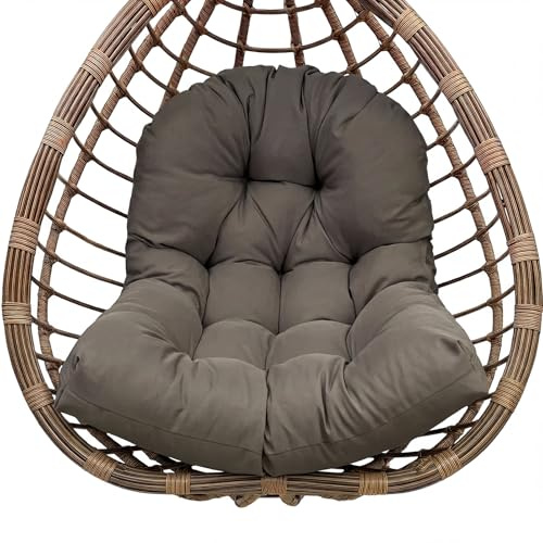 Awoyep Cuscino di ricambio per poltrona sospesa per esterni, spesso e morbido, in poliestere, 80 x 120 cm, moderno cuscino singolo per dondolo sospeso, sedia da giardino (grigio scuro)