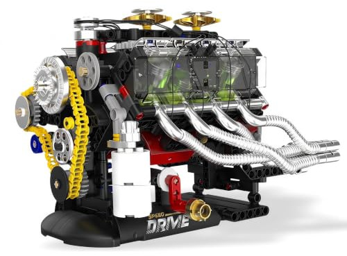 AoreSpty Modellino Motore V8 659 Pezzi Scala 1:4 – Manovella Meccanica | Kit Ingegneria Adulti Modellismo da Costruire STEM Idea Regalo Uomo | Kit Completo
