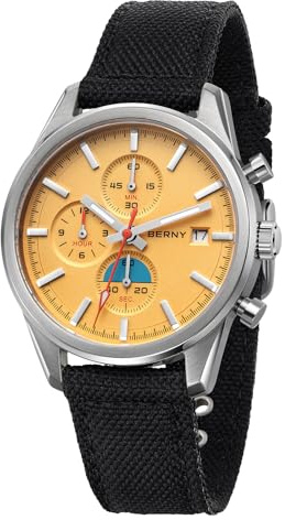 BERNY Chronograph Watch for Men 50M Waterproof Fashion Men's Quartz Watch