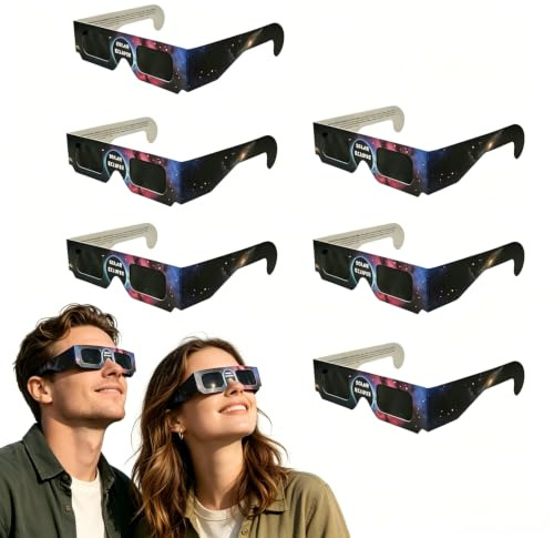 Tihokile Gafas Eclipse Solar Homologadas, Certificado ISO 12312-2 y CE, Gafas para Eclipse Solar, Especial para Proteger los ojos