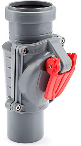 Grey Vertical Backwater Valve Anti Flood Protection Device 50mm Diameter