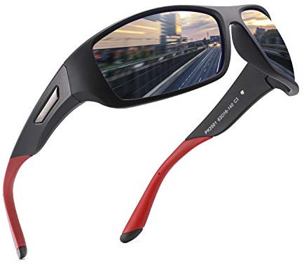 PUKCLAR Polarised Sports Sunglasses for Men Women Running Cycling Fishing Driving Golf TR90 Frame