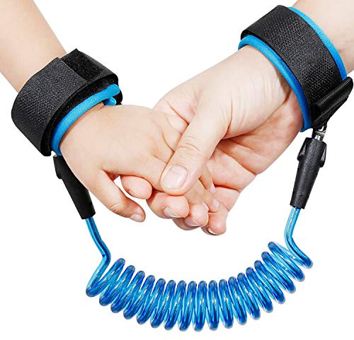 Correa de Muñeca Antipérdida para Niño Ajustable Rotación de 360 Grados Cinturón de Seguridad Suave Elástica Caminando Mano Arnés Elástico Cuerda de Alambre Ideal para Actividades al Aire Libre 1.5M