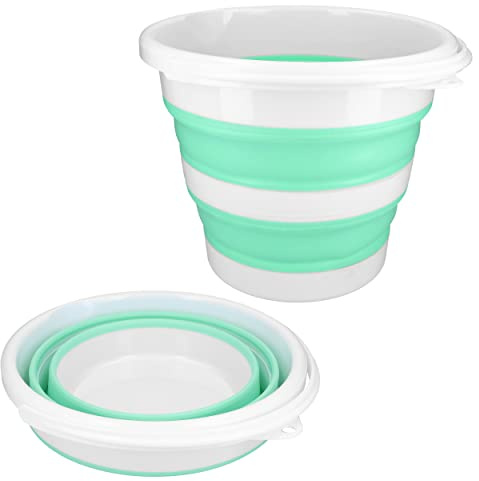 mumbi faltbar 5l - robuster Falteimer 5 Liter Fassungsvermögen für Camping, Haushalt, putzen etc. türkis