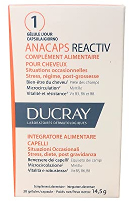 DUCRAY Anacaps Reactiv Complemento Alimenticio Caída Del Cabello Reaccional 30 U per chi cerca qualità e praticità, per uso pratico e risultati affidabili