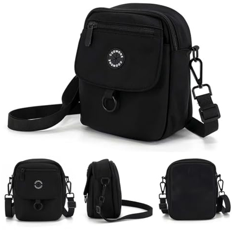 COOWONE Waterproof Dog Walking Bag Crossbody Bags Dog Treat Pouch for Pet Training, Puppy Treat Tote, Treat Bag, Dog Mom Purse (Black 1.0)