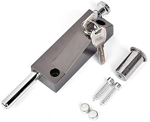 (Nero) Bulloni universali per serratura della porta in acciaio inox, serratura di sicurezza per uso interno ed esterno per tipi di porte, include elementi di fissaggio e accessori (viti e 2 chiavi