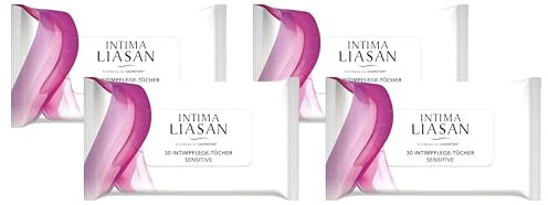 Intima Liasan by Sagrotan Intimpflege-Tücher Sensitive, Seifenfrei und Alkoholfrei, 30 Stück (Packung mit 4)