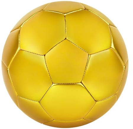 Linkidea Ballon de Football doré Taille 5, Taille 5, Ballon de Football Officiel, idée Cadeau pour Le Football Freestyle et Le jonglage