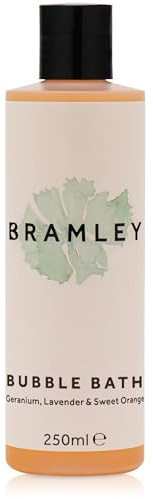 Bramley Bubble Bath (100ml), Bath Soak with Geranium, Lavender & Sweet Orange Essential Oils, Vegan Bubbles to Gently Cleanse & Soften