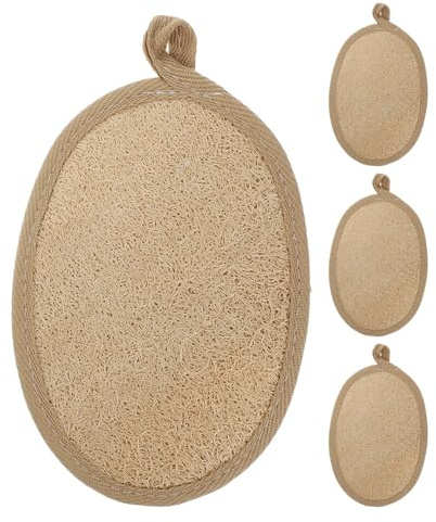 Healeved 4pezzi Spugna da Bagno in Luffa di Scrub Esfoliante per Corpo Dischetti di Spugna di Luffa per Lavaggio del Viso Corpo Scrubber Esfoliante per Schiena Zonicate