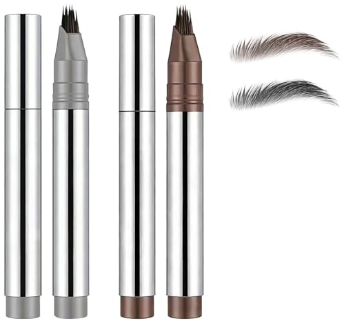 Lápiz Cejas Microblading,2 Pcs Lapiz De Cejas Impermeable,Anti-Manchas,Crea Cejas De Aspecto Natural Sin Esfuerzo,Larga Duración