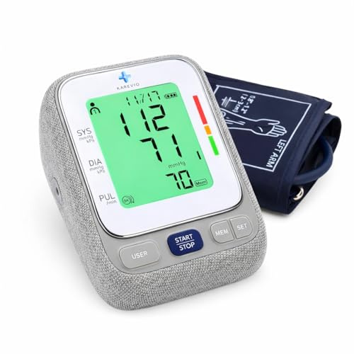 Karevio Tensiomètre Bras Automatique – Appareil Tension Artérielle Précis et Lisible avec Brassard Grande Taille XXL (max 42 cm) – Mesure Facile à Domicile – Norme CE – Marque Française