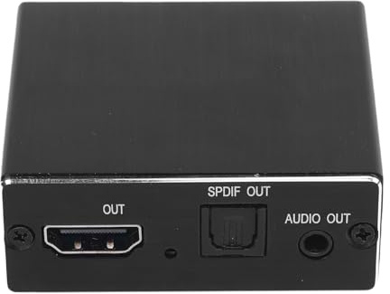 Vikye Divisor Extractor de Audio HDMI, Adaptador de Audio Auxiliar 4K HDMI a óptico de 3,5 Mm, Soporte de Analógico Estéreo SPDIF L/R HDCP Digital DTS 5.1 PCM