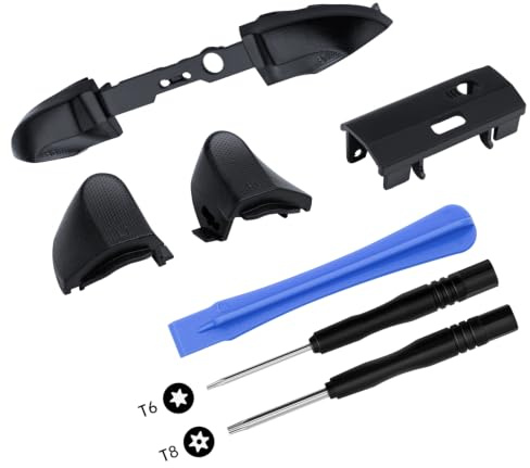 Wigearss Kit de remplacement de pare-chocs (bumpers) pour manette Xbox Series X/S – Boutons LB RB LT RT, contour du port de charge et outils de réparation inclus (non compatible Xbox One)