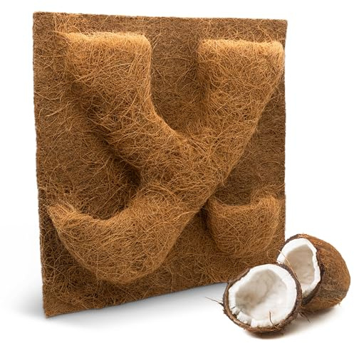 ProFlora® Terrarium Rückwand mit Pflanztaschen - Nachhaltige Rückwand aus Kokosfasern für eine natürliche Atmosphäre (50 x 50 cm)
