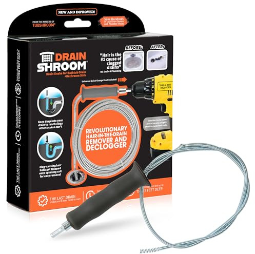 DrainShroom Revolutionary Tub and Sink Snake Auger Clog Remover for Bathroom Drains